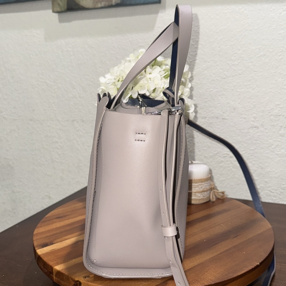 Kate Spade Magnolia Street Small Mina Gray/Blue Leather Satchel Bag - Picture 7 of 12